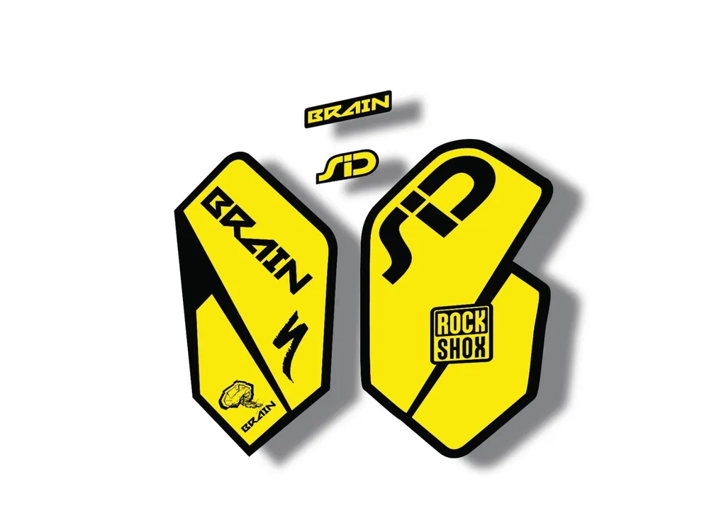 Rock Shox SID Brain 2012 Mountain Bike Cycling Decal Sticker Adhesive Yellow - 1