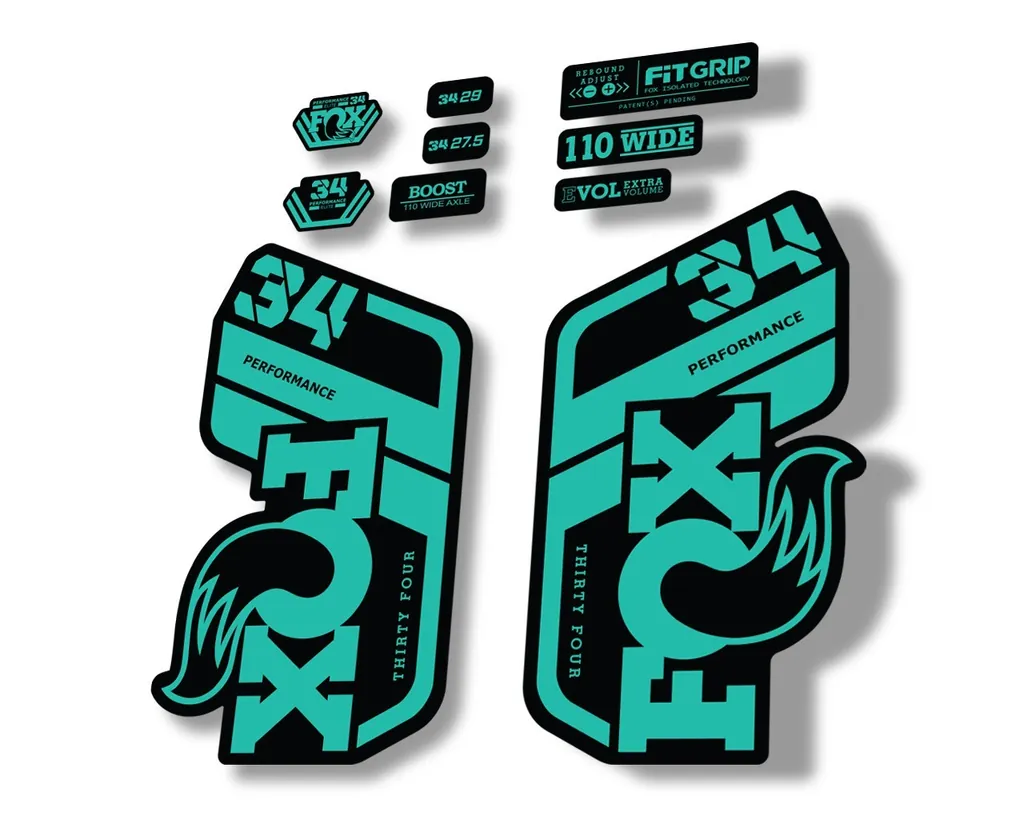 FOX 34 Performance 2021 Factory Fork Decals Suspension Sticker Dolphin - 1