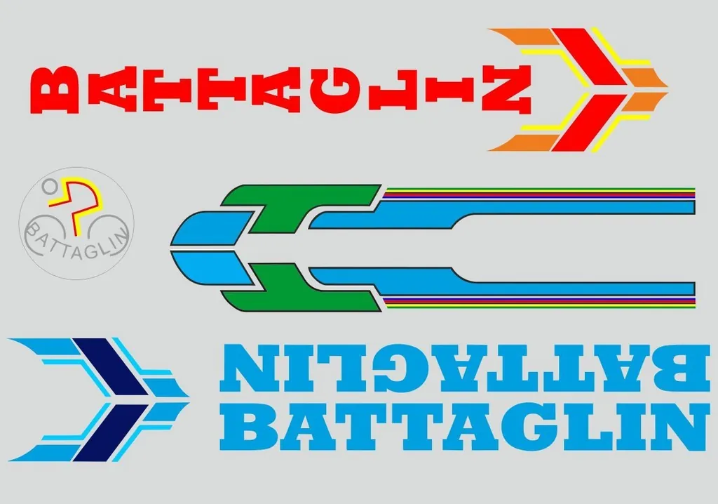 Bicycle Vinyl Frame Stickers Custom Compatible with Battaglin Red Blue - 1