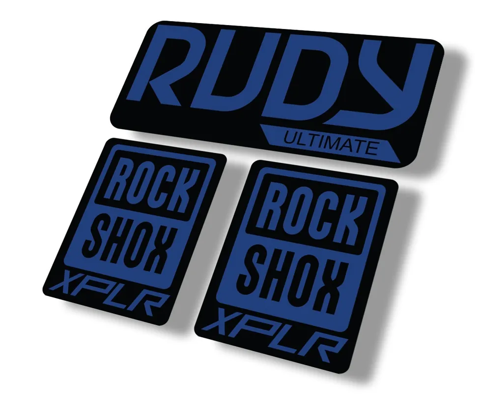Rock Shox Rudy Ultimate XPLR Gravel Fork Decal Bike Cycling Sticker Dark Blue - 1