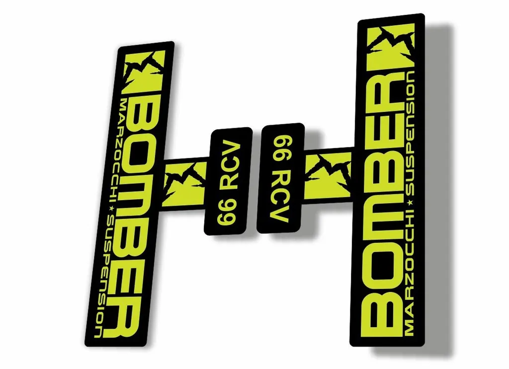 Marzocchi Bomber 66 RCV 2009 Fork Suspension Sticker Decal Kit Adhesive L. Green - 1