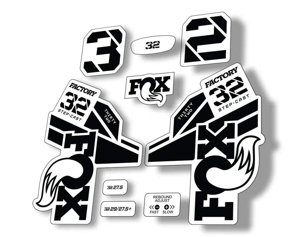 FOX 32 Rhythm 2021 Factory Fork Decals Suspension Sticker Black - 1