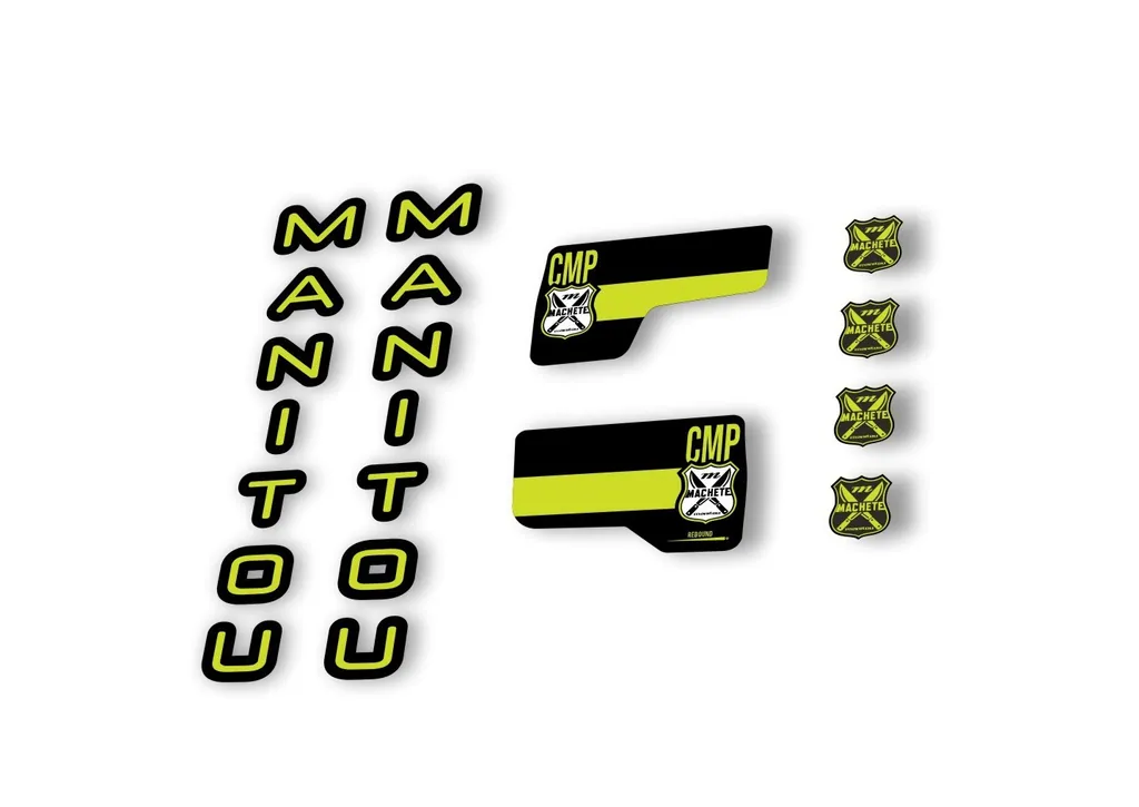 Manitou Machette Comp 2020 Fork Suspension Decal Kit Sticker Set Lime Green - 1