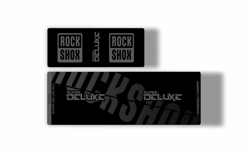 Rock Shox Super Deluxe RC3 Rear Shock MTB Decal Sticker Adhesive Stealth Black - 1