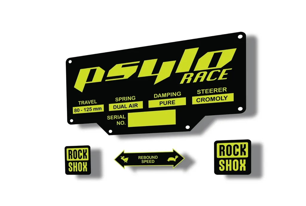 Rock Shox PSYLO 2002 Mountain Bike Cycling Decal Kit Sticker Adhesive Lime Green - 1