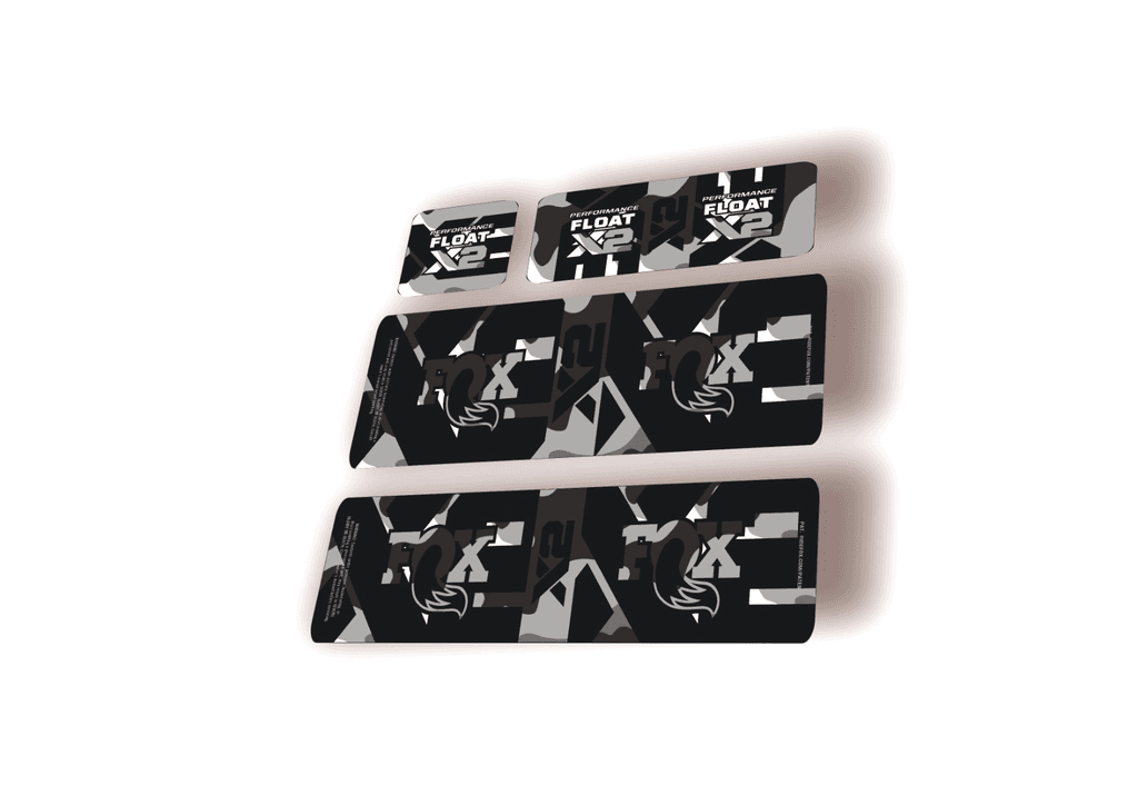 FOX Float X2 Performance 2026 Rear Shock Decal Sticker Kit Adhesive White Camo - 1