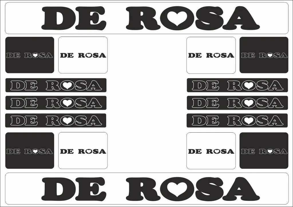 Bicycle Vinyl Frame Stickers – Compatible with DE ROSA Road Bikes – Black - 1