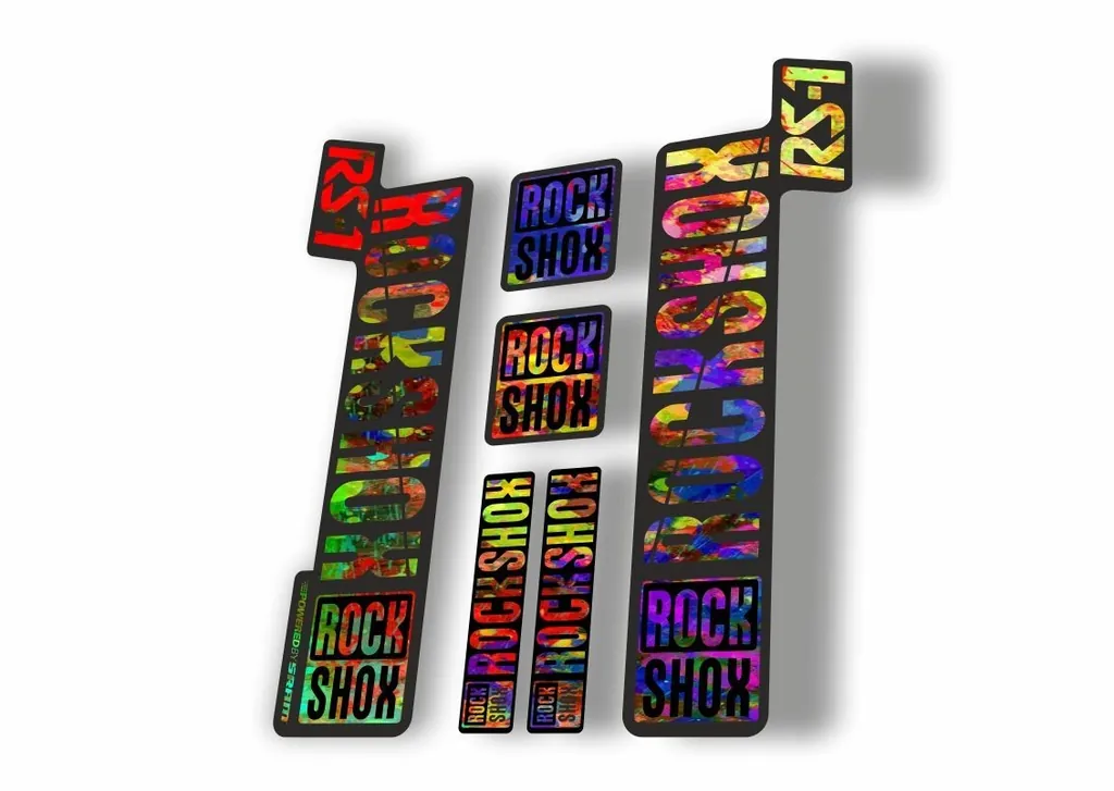 Rock Shox RS1 2018 Fork Decal Mountain Bike Cycling Sticker Adhesive Oil Slick - 1