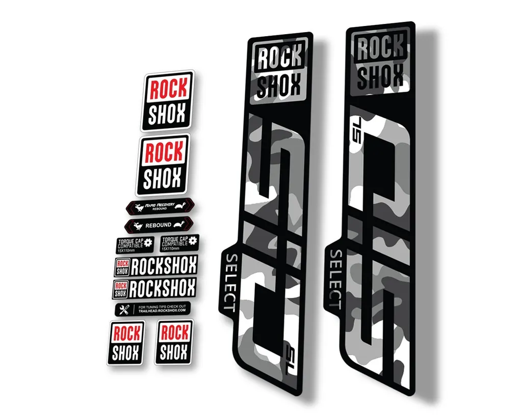 Rock Shox SID SELECT SL 2021 Fork Decal Mountain Bike Cycling Sticker White Camo - 1