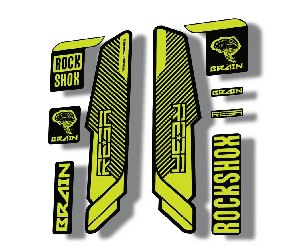 Rock Shox REBA 2014 Brain Fork Decal Mountain Bike Cycling Sticker Lime Green - 1