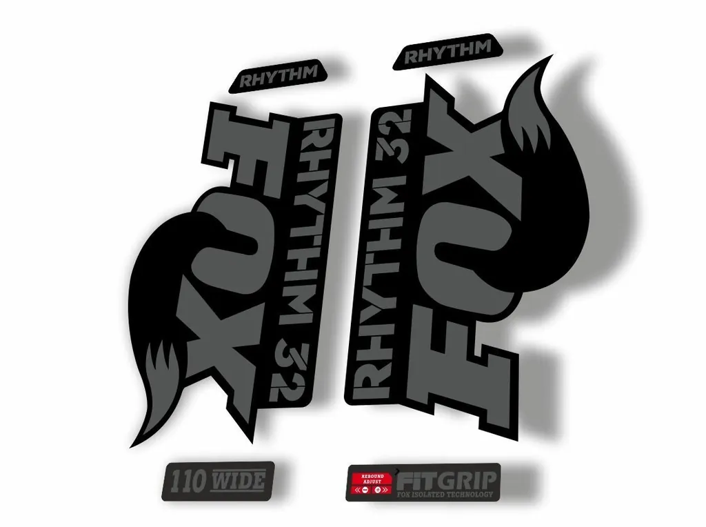 FOX 32 Rhythm 2018 Forks Suspension Factory Decal Sticker Adhesive Gray - 1