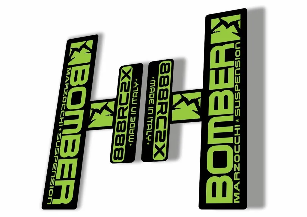 Marzocchi Bomber 888 RC2X 2006 Fork Suspension Sticker Decal Kit Adhesiv Green - 1