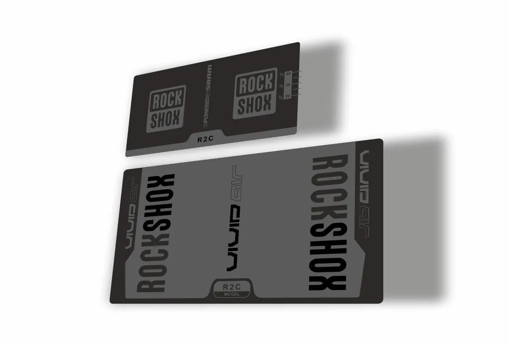 Rock Shox Vivid Air R2C 2015 Rear Shock MTB Decal Sticker Adhesive Gray - 1