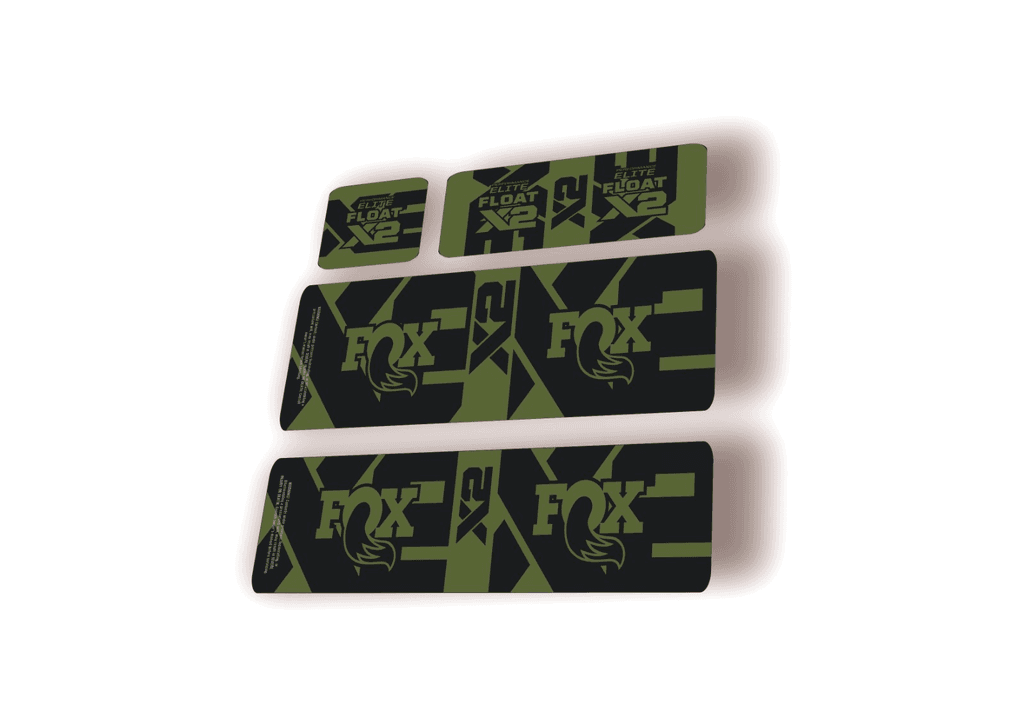 FOX Float X2 Elite 2026 Rear Shock Decal Sticker Kit Adhesive Olive - 1