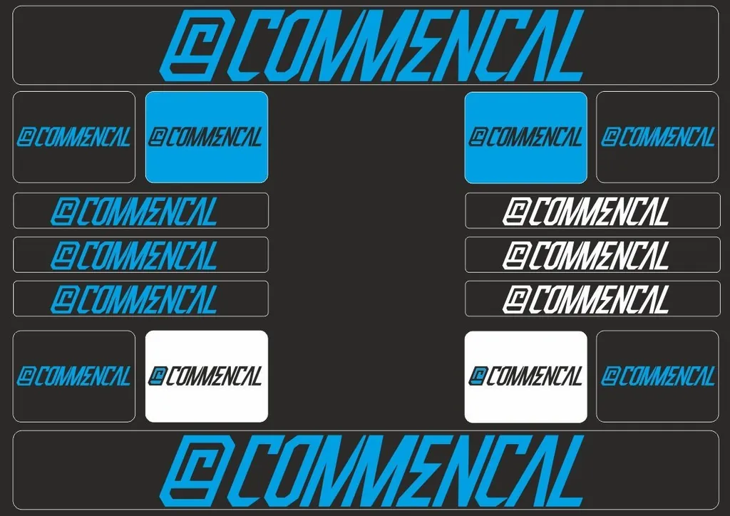Bicycle Vinyl Frame Stickers Custom Compatible with COMMENCAL Blue - 1