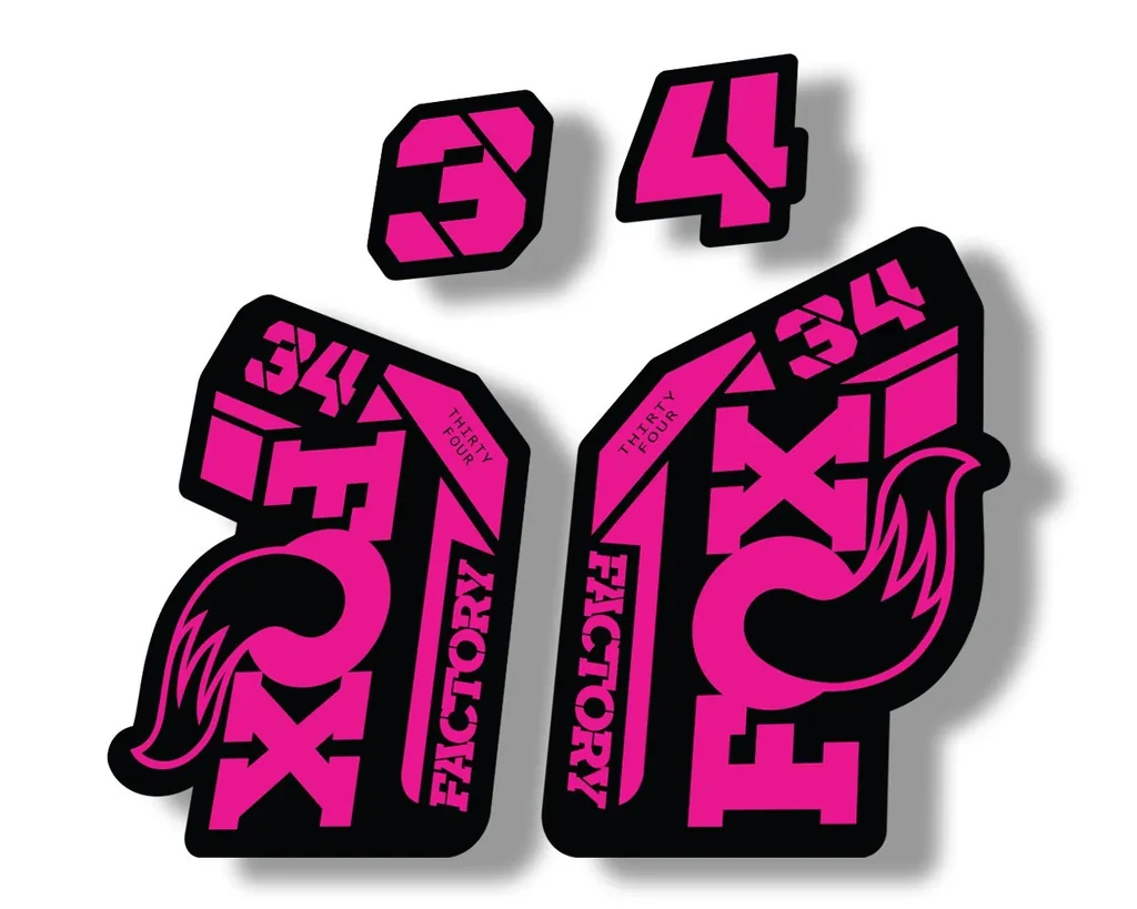 FOX 34 2021 Factory Forks Suspension Decal Sticker Pink - 1