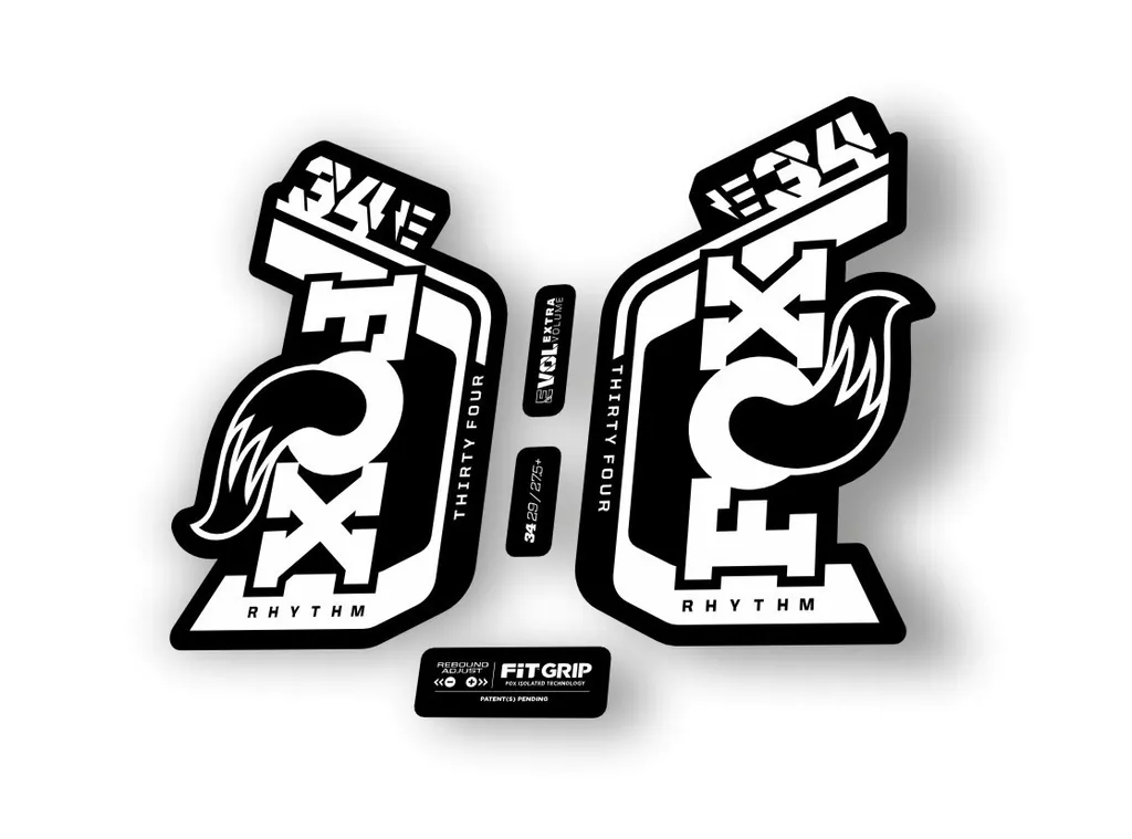 Fox 34 Rhythm E Bike 2024 Fork Suspension Factory Decal Sticker Adhesive White - 1