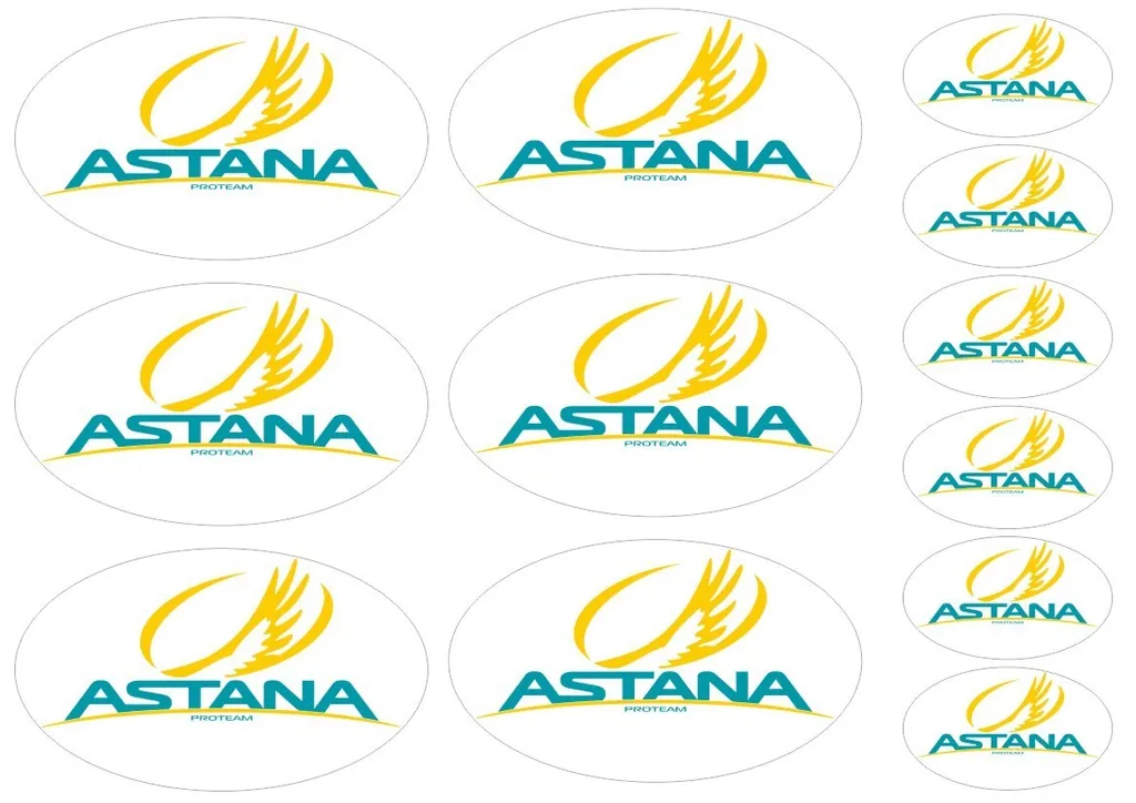 Astana Team Vinyl Decals Stickers Frame Sponsor Replacement Adhesive Set 12 Pcs - 1