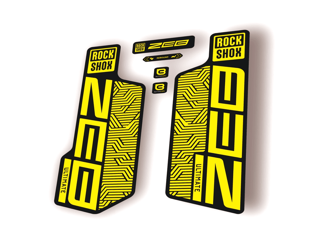 Rock Shox ZEB ULTIMATE 2024 Flight Attendant Bike Cycling Decal Sticker Yellow - 1