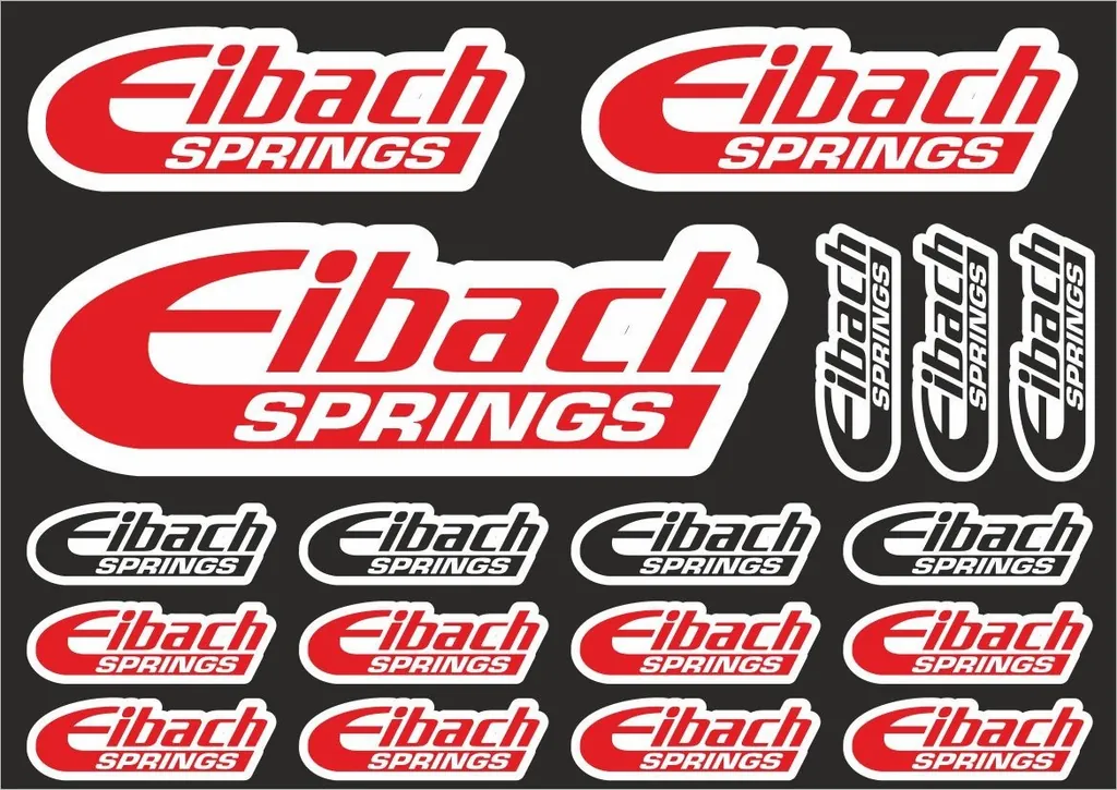 EIBACH SPRINGS Decal Set Quality Sticker Vinyl Graphic Logo Adhesive Kit 18 Pcs - 1