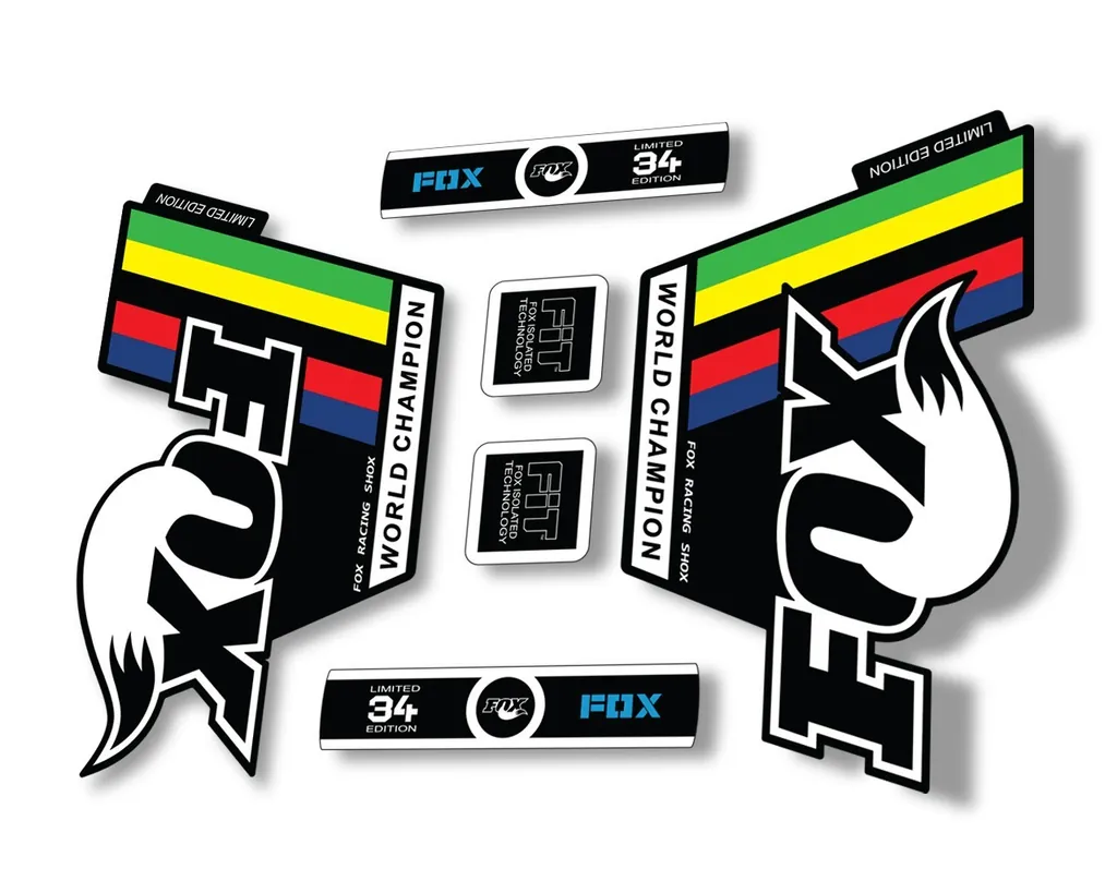 FOX 34 Limited Edition World Champion UCI Fork Decals Suspension Sticker - 1