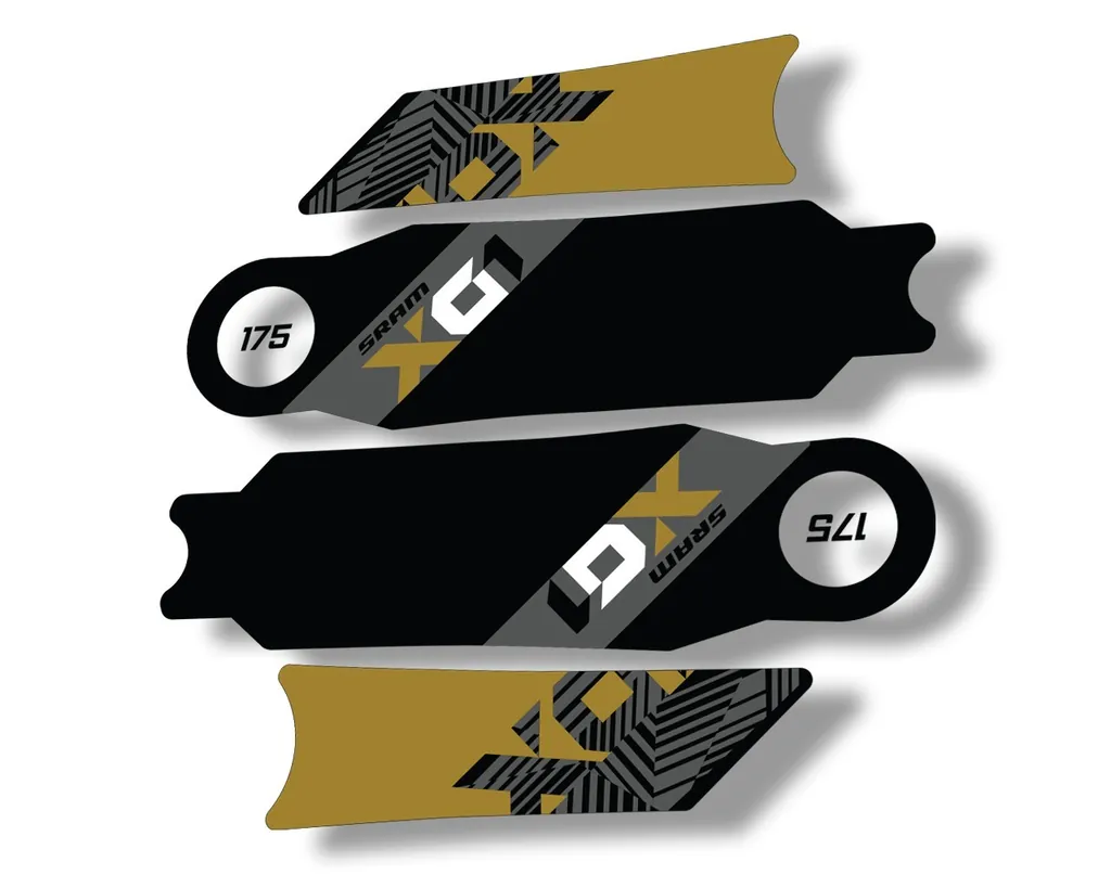 Crank Set Stickers Decals MTB Sram X01 Eagle 2018 Bicycle 2Pcs Adhesive Gold - 1