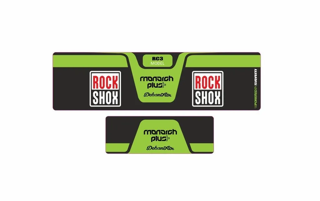 Rock Shox MONARCH Plus RC3 Debon Air Rear Shock Decal Sticker Adhesive Green - 1