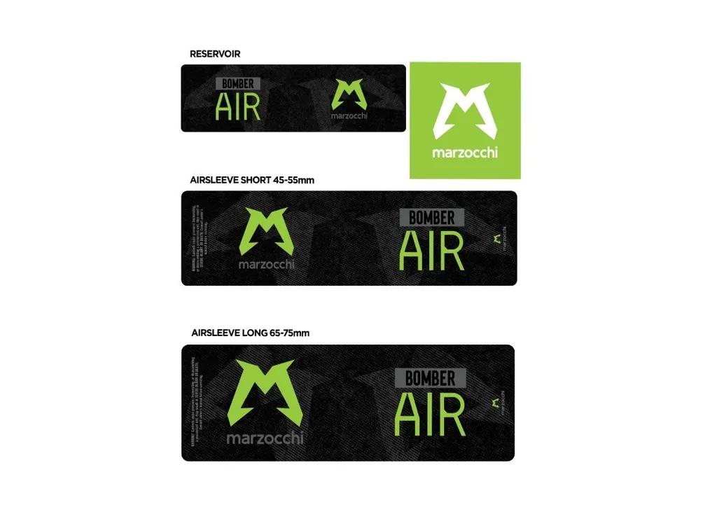 Marzocchi Bomber Air 2024 Rear Shock Sticker Decal Kit Adhesive Green - 1