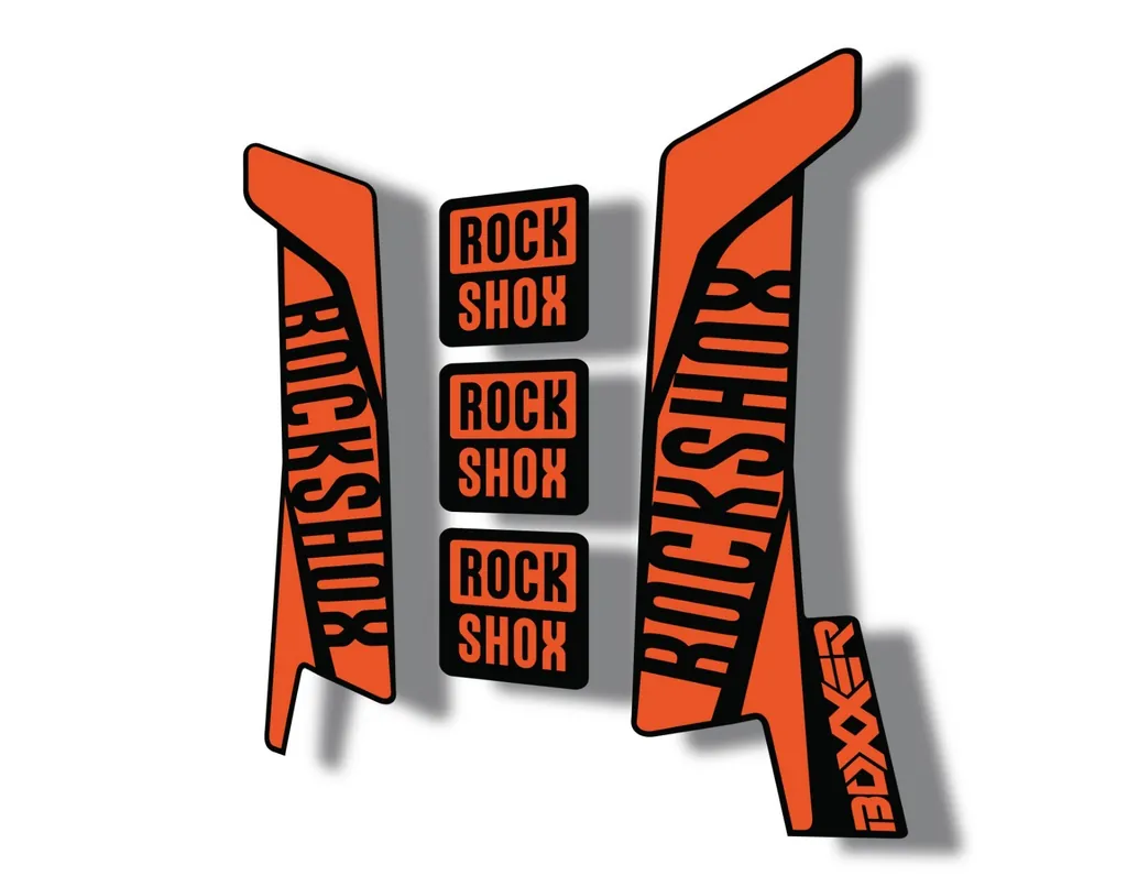 Rock Shox BOXXER 2017 Mountain Bike Cycling Decal Kit Sticker Orange - 1