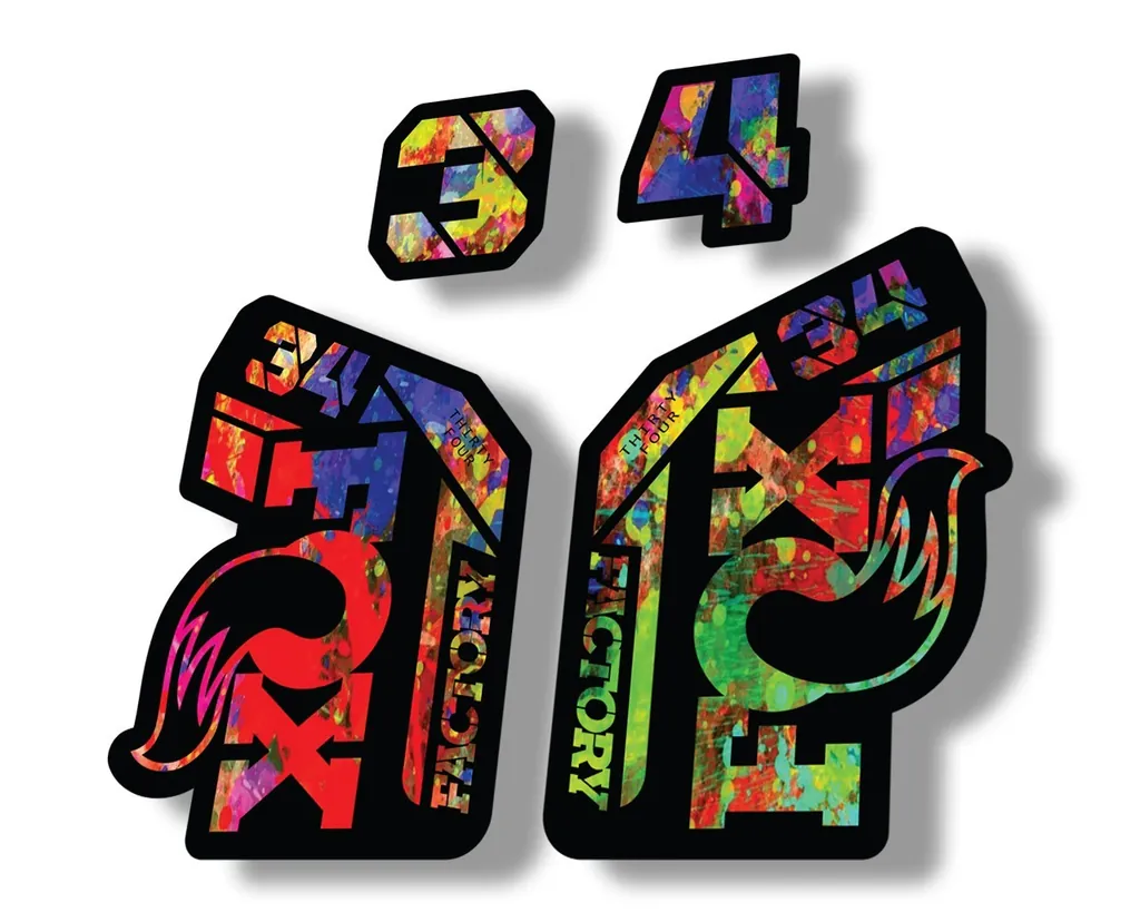 FOX 34 2021 Factory Forks Suspension Decal Sticker Oil Slick - 1