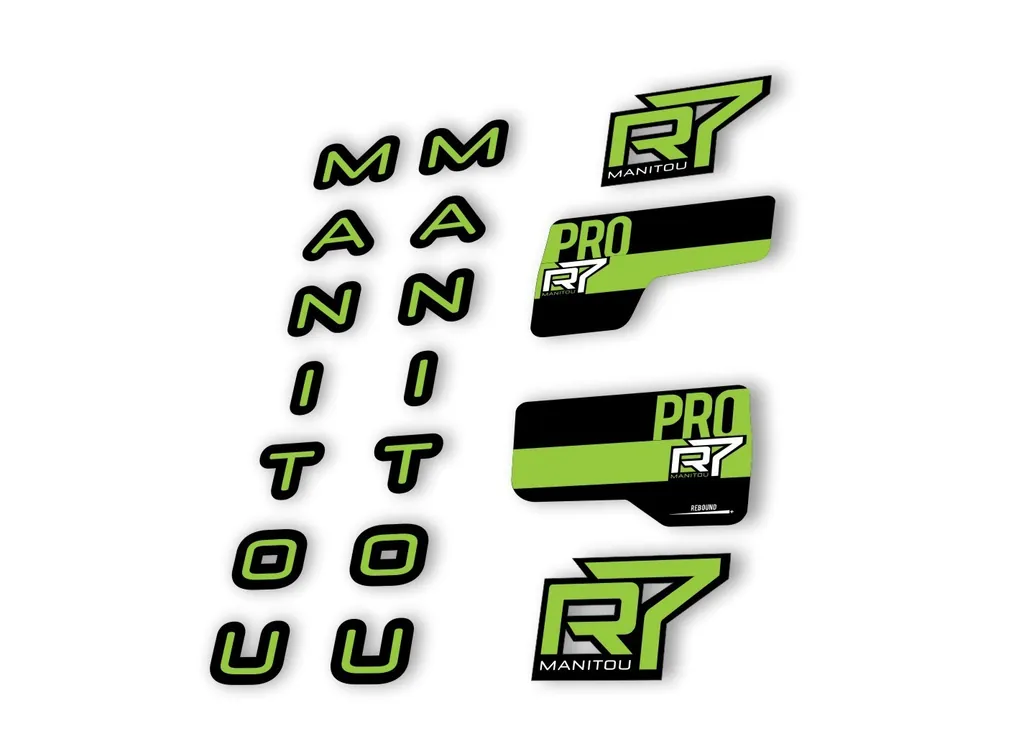 Manitou R7 Pro 2020 Fork Suspension Decal Kit Sticker Set Green - 1