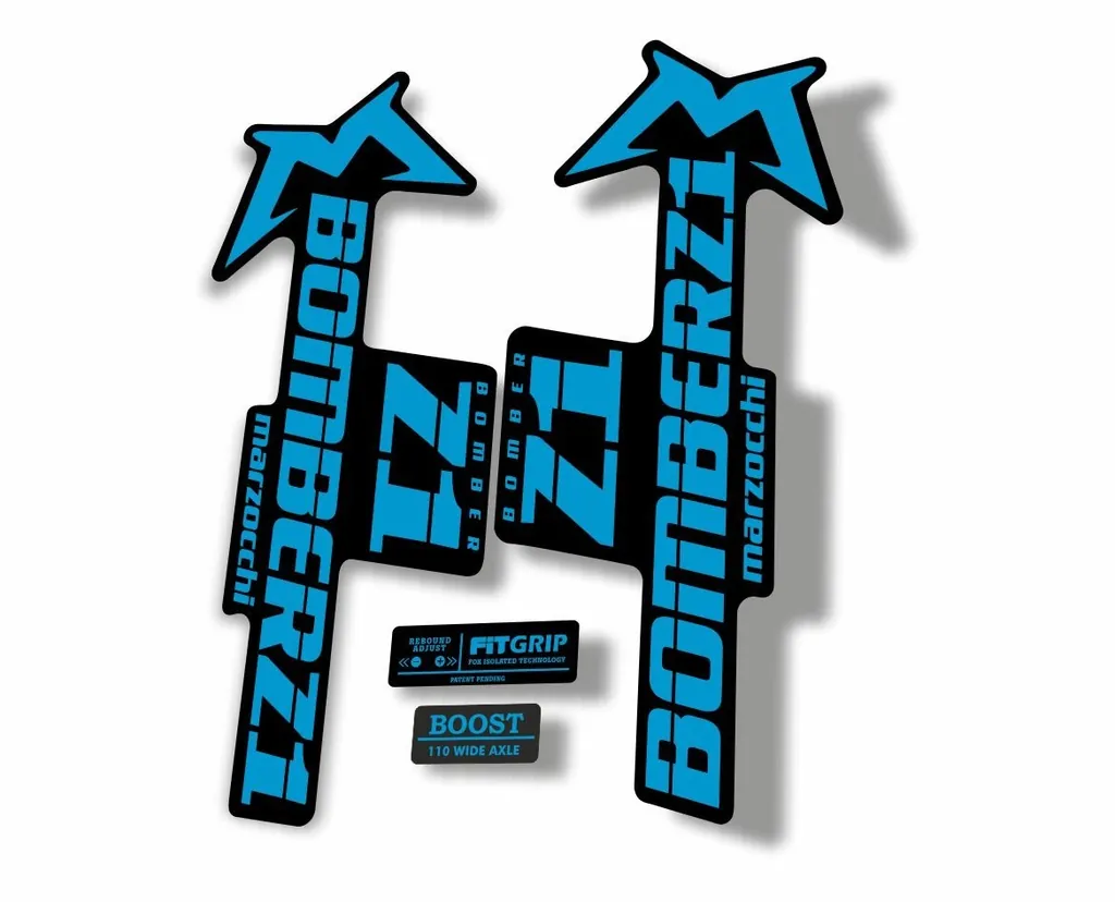 Marzocchi Bomber Z1 2018 Fork Suspension Sticker Decal Kit Adhesive Blue - 1