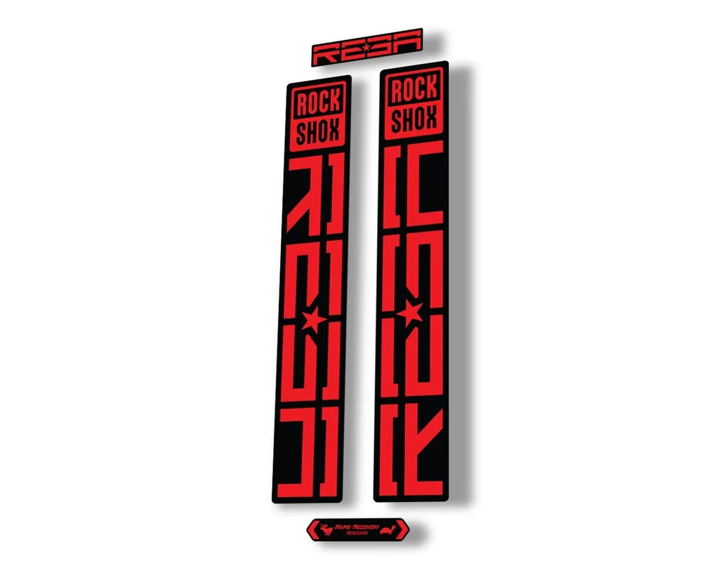 Rock Shox REBA 2021 Fork Decal Mountain Bike Sticker Adhesive Set Red - 1