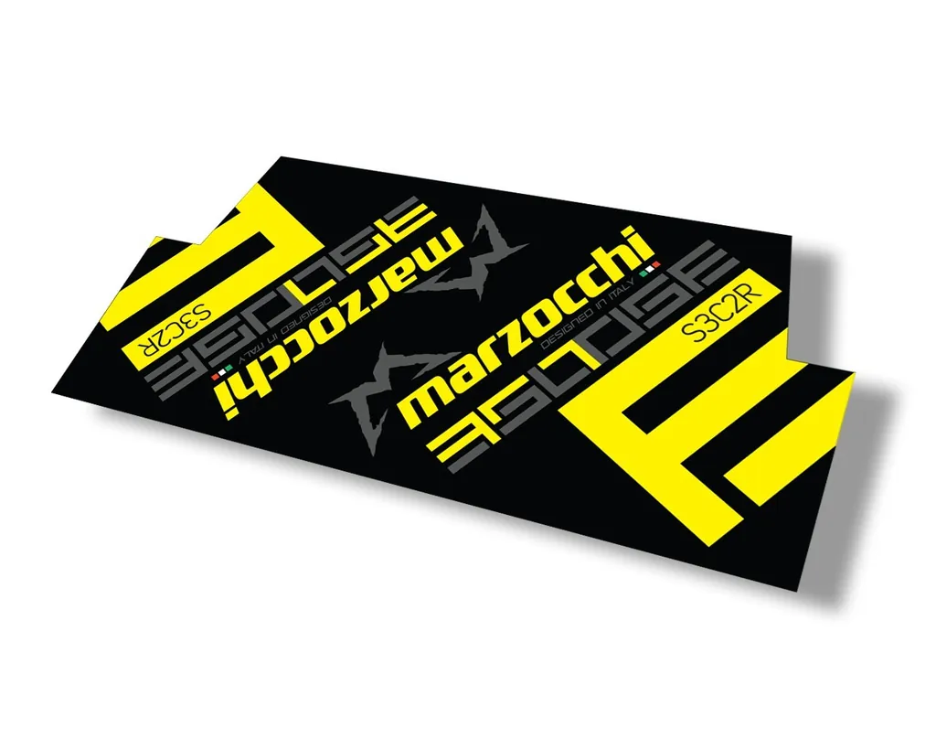 Marzocchi 350 S3C2R 2018 Rear Shock Sticker Decal Kit Adhesive Yellow - 1