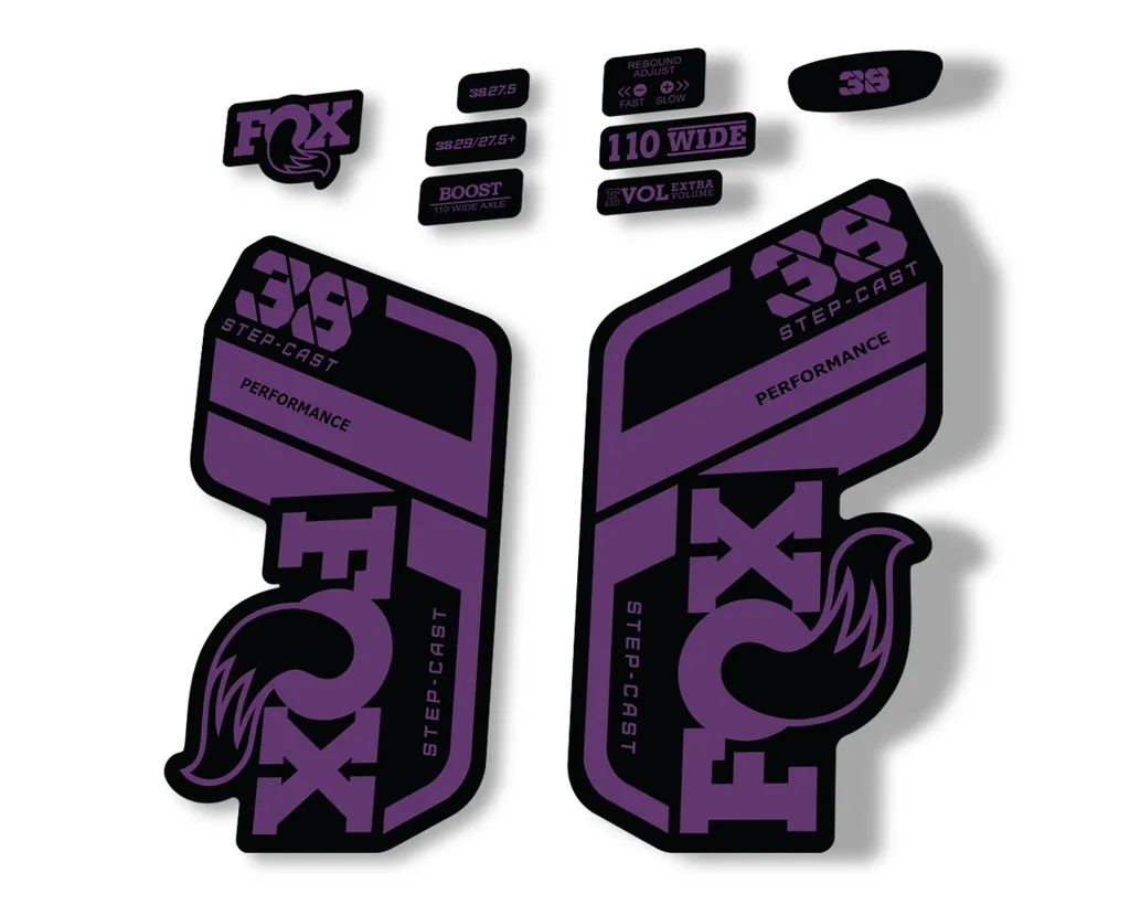 FOX 38 Step Cast SC 2021 Performance Fork Decals Suspension Sticker Purple - 1
