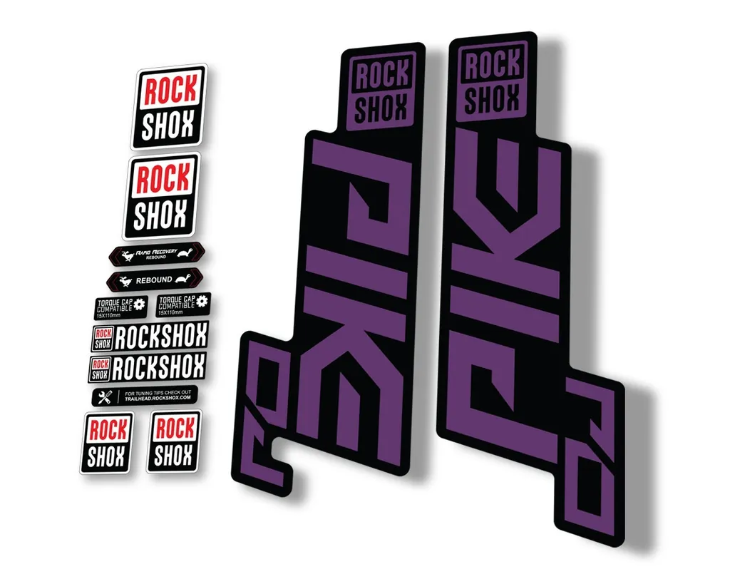 Rock Shox PIKE DJ 2021 Mountain Bike Cycling Decal Sticker Adhesive Purple - 1