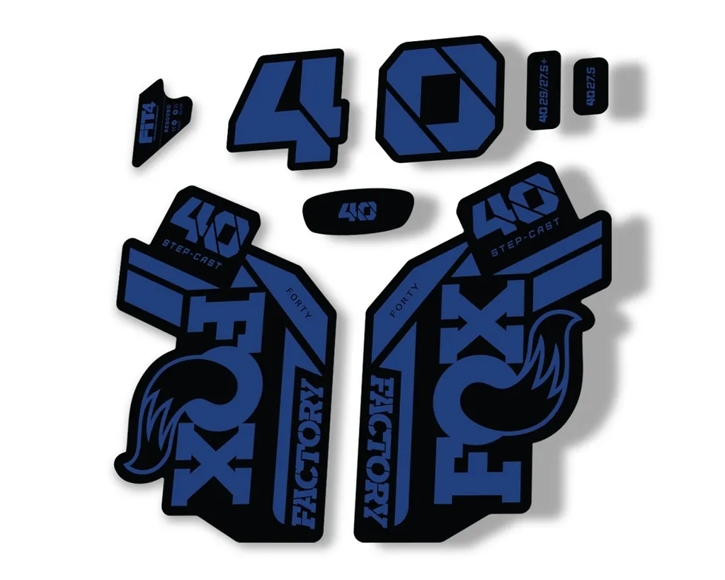 FOX 40 Step Cast 2021 Factory Fork Decals Suspension Sticker Adhesive Dark Blue - 1