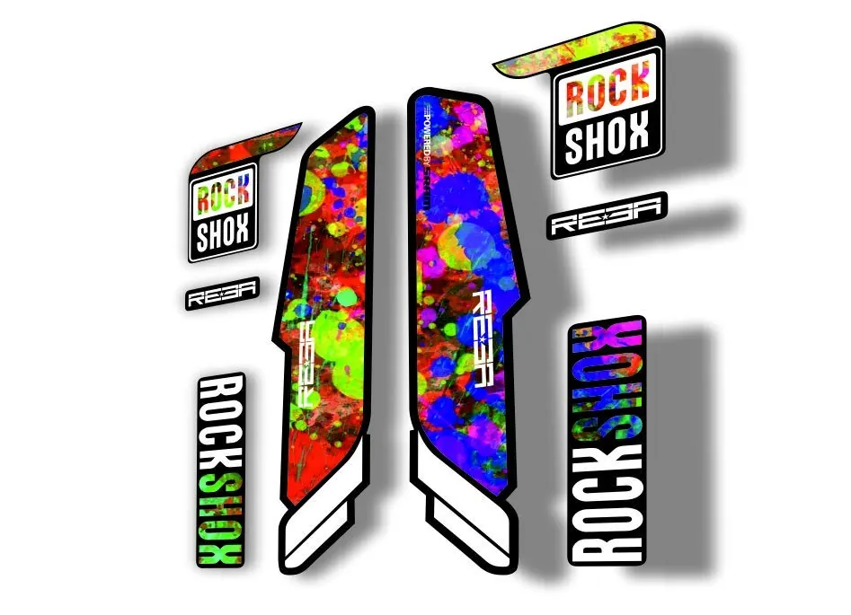 Rock Shox REBA 2015-17 Fork Decal Mountain Bike Cycle Sticker Adhesive Oil Slick - 1