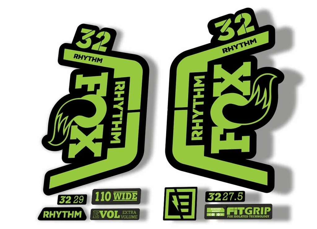 FOX 32 Rhythm 2019 Forks Suspension Factory Decal Sticker Adhesive Green - 1
