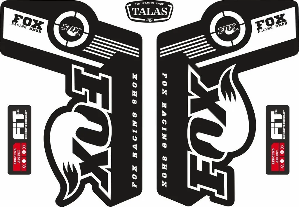 FOX TALAS Forks / Suspension Factory Style Decal Kit Sticker Adhesive Set White - 1
