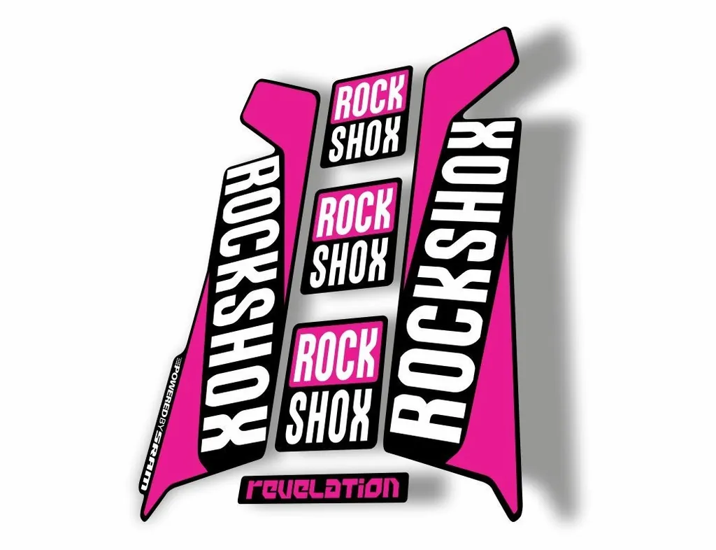 Rock Shox REVELATION 2016 Mountain Bike Cycling Decal Kit Sticker Adhesiv Pink - 1