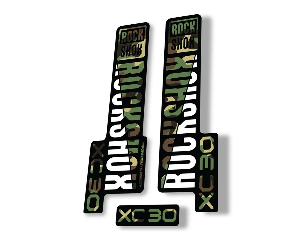 Rock Shox XC 30 2020 Fork Decal Mountain Bike Cycling Sticker Adhesive Camo - 1