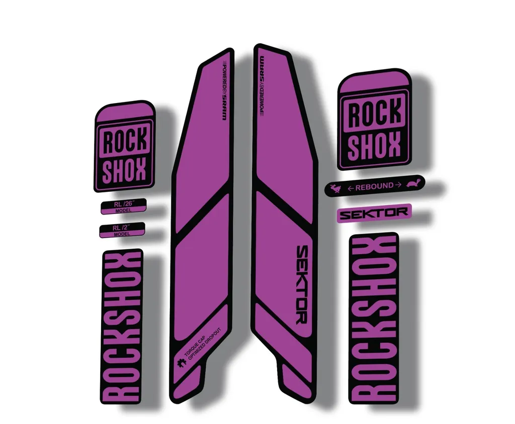 Rock Shox SEKTOR 2015 Fork Decal Mountain Bike Cycling Sticker Adhesive Purple - 1