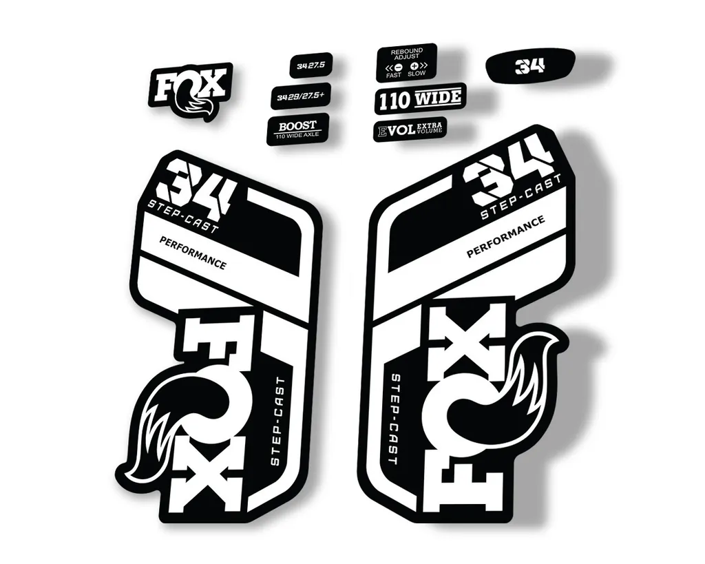 FOX 34 Performance SC 2021 Forks Suspension Factory Decal Sticker White - 1