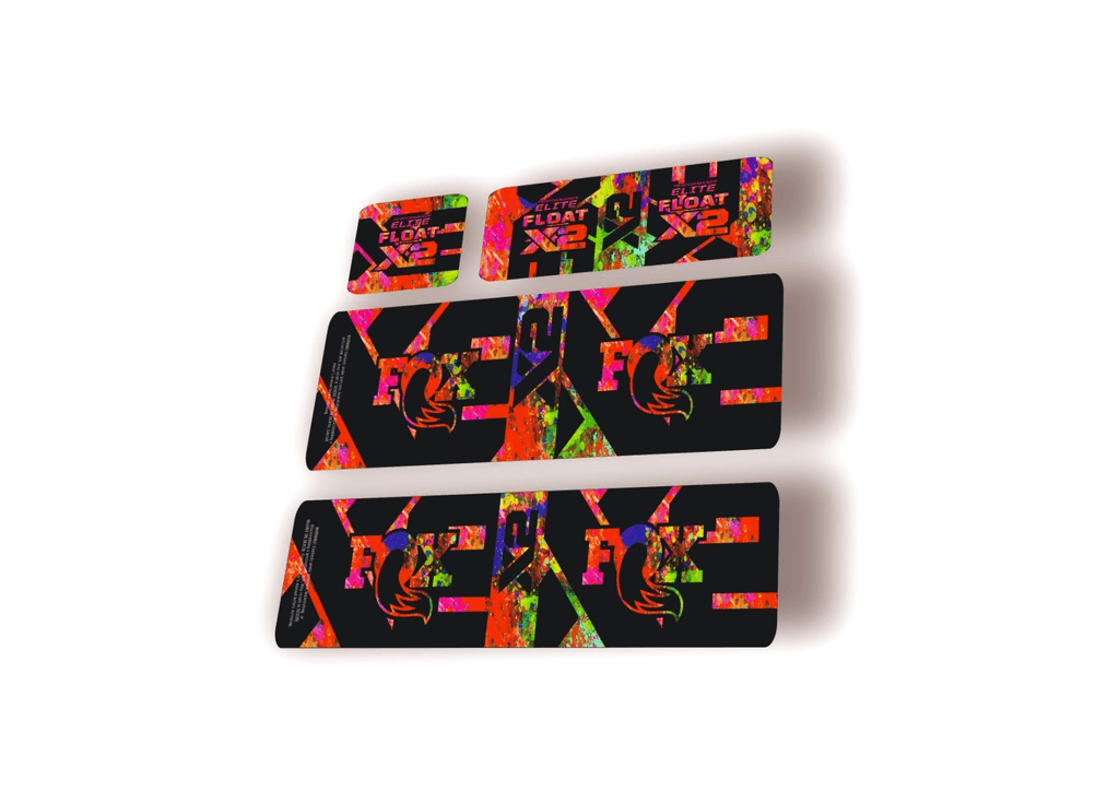 FOX Float X2 Elite 2026 Rear Shock Decal Sticker Kit Adhesive Oil Slick - 1