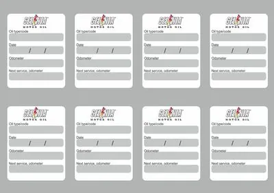 8x SELENIA Oil Change Service Reminder Stickers Decals Adhesive Labels Die Cut - 1