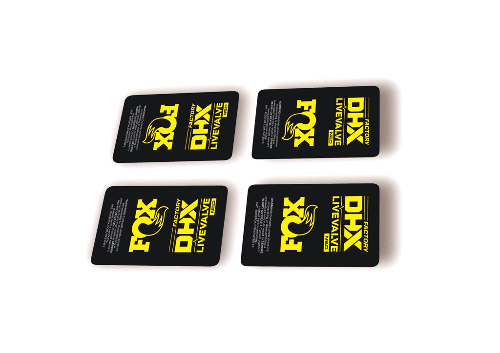 FOX DHX 2025 Factory Live Valve NEO Rear Shock Decal Sticker Kit Adhesive Yellow - 1