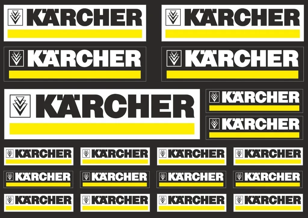 KARCHER Decals Sticker Graphics Set Vinyl Adhesive Aufkleber 19 Pcs Order - 1