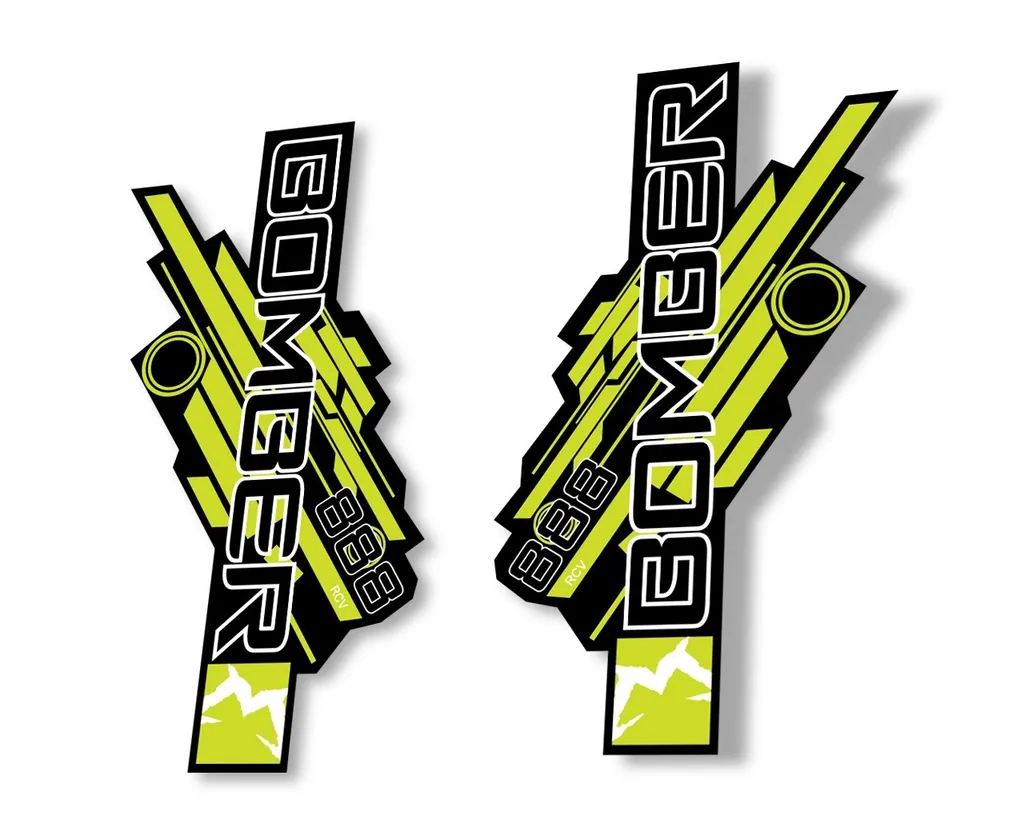 Marzocchi Bomber 888 RCV 2014 Fork Suspension Sticker Decal Kit Lime Green - 1