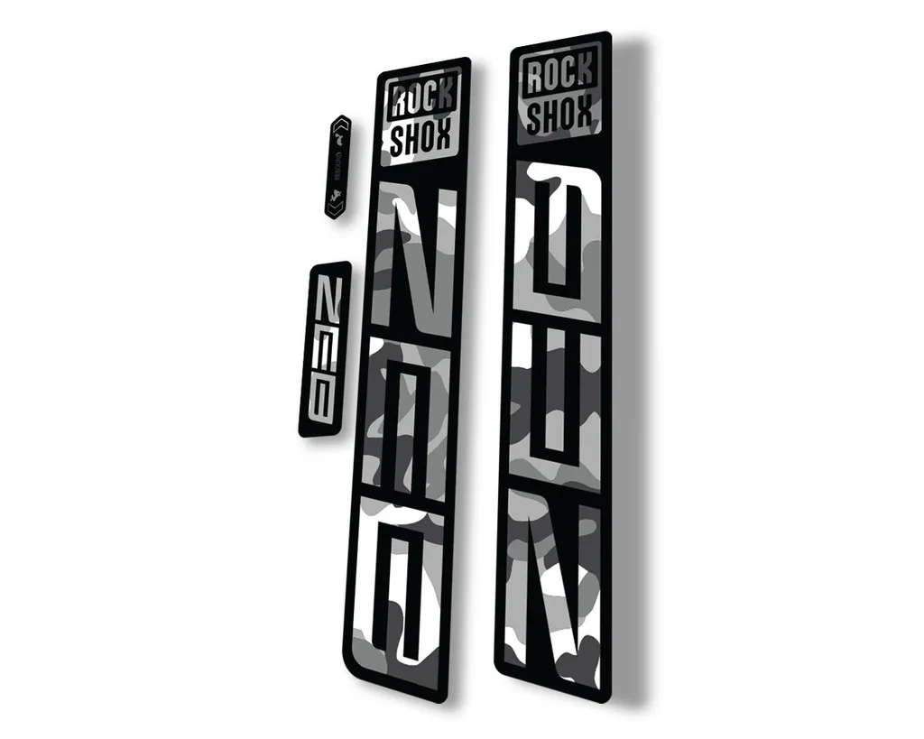Rock Shox ZEB R 2021 Mountain Bike Cycling Decal Sticker Adhesive White Camo - 1